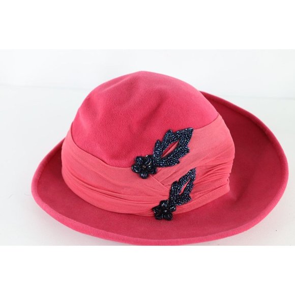 Vintage 20s 30s Flapper Girl Roaring 20s Distressed Felt Wool Beaded Cloche Hat main image 10